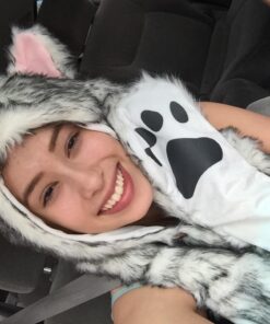 Husky Animal Hood Paws Ears Mittens Gloves 28 71ZN6EUKpqL