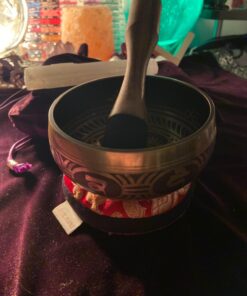 Tibetan Singing Bowl Set ~ Easy to Play with Dual-End Striker & Cushion ~ Beautiful Sound for Holistic Healing, Stress Relief, Meditation & Relaxation ~ Gratitude Pattern ~ Antique Light Brown Bowl 33 71ZP5OIcVVL