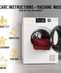 Machine Washable Modern Solid Design Non-Slip Rubberback 3x12 Traditional Runner Rug for Hallway, Kitchen, Bedroom, Living Room, 2'7" x 12', Red Solid Red Runner - 2'7" x 12' 30 71ZPAj STfL