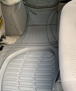 Motor Trend FlexTough Floor Mats for Cars, Gray Deep Dish All-Weather Mats, Waterproof Trim-To Fit Automotive Floor Mats for Trucks SUV, Universal Liner Car Accessories Full Set 60 71ZPBrBoWPL