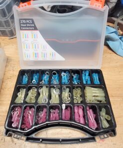 Wirefy Heat Shrink Wire Connectors Kit - Marine Grade Electrical Connectors - Automotive Butt Connectors - Insulated Ring, Spade, Fork, Hook Crimp Terminals - 22-10 Gauge - 270 PCS 270 pieces kit 33 71ZQOE 97rL