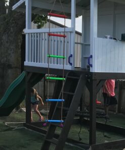 Rainbow Craft 6.6FT Climbing Rope Ladder Ninja Ladder for Kids - Kids Ninja Warrior Obstacle Course Accessories - Ninja Warrior Slackline Ladder, Playground Ninja Obstacles Swing Rope Ladder 23 71ZRCfiin1L