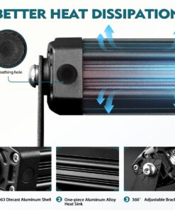 Rigidhorse 32 Inch LED Light Bar Single Row Flood & Spot Beam Combo 30000LM Off Road Driving Light for Pickup SUV ATV UTV Truck Roof Bumper 37 71ZRYCPSFOL