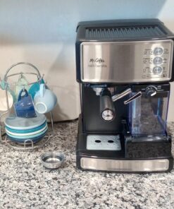 Mr. Coffee Espresso and Cappuccino Machine, Programmable Coffee Maker with Automatic Milk Frother and 15-Bar Pump, Stainless Steel,Silver 50 71ZRdFKL9L
