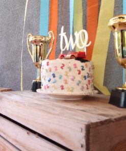 Handmade 2nd Birthday Cake Topper Decoration - Two - Double Sided Gold Glitter Stock 21 71ZRrabzWXL