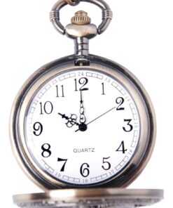 ShoppeWatch Eagle Pocket Watch with Chain | Vintage Pocket Watch Quartz Movement | Half Hunter Arabic Numerals Pocketwatch PW-65 7 71ZSnNfQpiL