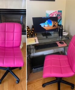 Flash Furniture Clayton Mid-Back Pink Quilted Vinyl Swivel Task Office Chair 35 71ZT1aLLUBL