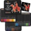 Castle Art Supplies 72 Watercolor Pencils Set | Vibrant Pigments for Blending, Drawing and Painting | For Adults, Hobbyists and Professionals I Protected and Organized in Presentation Tin Box 2 71ZU01wcitL