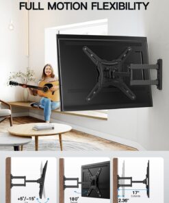 Pipishell Full Motion Articulating TV Wall Mount for 26-60 inch Flat or Curved TVs up to 77 lbs, Extension, Tilt, Swivel, Leveling, Max VESA 400x400mm, PIMF7 27 71ZUpBEQNL