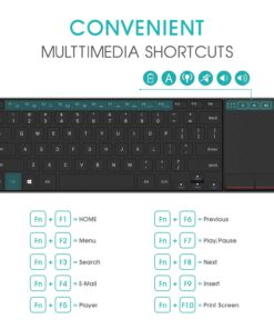 Rii K22 Ultra Slim 2.4 Gigahertz Mini Wireless Multimedia Keyboard with Touchpad for PC and Laptop 2.4G 17 71ZV7VDu7XL