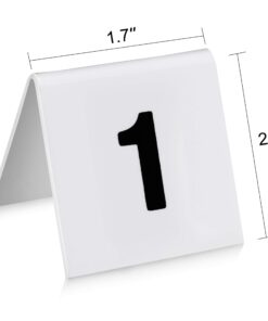 Alternative view of New Star Foodservice 26757 Double Sided Plastic Table Numbers, 1-25, Acrylic, White, 1.7" x 2" 001-25