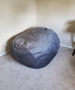 Amazon Basics Memory Foam Filled Bean Bag Lounger with Microfiber Cover, 6 ft, Grey, Solid 37 71ZWHDB jbL