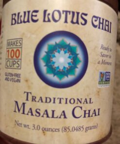 Blue Lotus Chai - Traditional Masala Chai - Makes 100 Cups - 3 Ounce Masala Spiced Chai Powder with Organic Spices - Instant Indian Tea No Steeping - No Gluten 3 Ounce (Pack of 1) 57 71ZWRL0igL