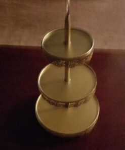 Gold cupcake stand Three tiered cake stand Antique Cookie Plate, Strong and Steady hand-made Iron stand appears rustic distressed & vintage Gold 5 71ZWfTLd21L