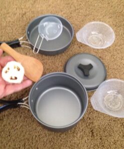 OuterEQ Camping Cookware Outdoor Mess Kit Lightweight Backpacking Cooking Set Picnic Pots and Pans 8pcs 36 71ZWxnxAW5L