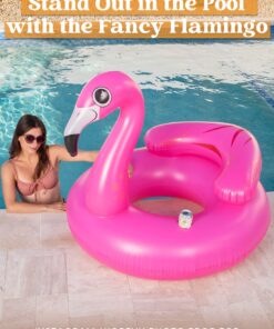 JOYIN Inflatable Flamingo Tube, Pool Float, Fun Beach Floaties, Swim Party Toys, Summer Pool Raft Lounge for Adults & Kids, with 2 Cup Holders and Head Rest 25 71ZXfOjusKL 3