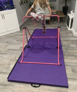 Tepemccu Expandable Gymnastics Bars,Adjustable Height Gymnastic Horizontal Bars,Junior Training Bar Children Folding Training Monkey Bars for Kids… Light Pink 43 71ZYMAUEtDL