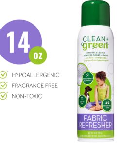 Green+Clean Natural Fabric Pet Refresher Spray - Carpet Cleaner, Cleans Kitty Litter and Dog Poop from Carpet, Upholstery, and More - Couch Cleaner, Household Cleaning Spray - Made in the USA 14.00 Fl Oz (Pack of 1) 15 71ZYWS peL