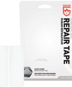GEAR AID Tenacious Tape 3”x20” Fabric and Vinyl Gear Repair Tape, Quickly Fix Holes and Rips in Puffy Jackets, Rain and Snow Gear, Tents, Sleeping Bag and More, Clear, 2 Pack 19 71ZZawu4lS