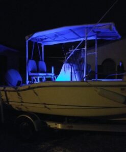 Partsam 4Pcs 3" Inch Round Chrome Marine Boat Lights Blue LED Transom Mount Stern Anchor Navigation Lights IP67 Waterproof, Boat LED Stern Lights, Night Fishing Lights,Deck Lights, 12V, Surface Mount 36 71ZZuipU7ML