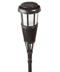 Newhouse Lighting FLTORCH4-B Solar-Powered Flickering Flame Outdoor Island Torches, 4-Pack, Dark Chocolate,Black 17 71ZagjXVjTL