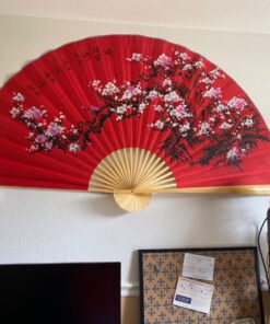 Alternative view of 1 X Large 35" Folding Wall Fan - Prosperity Blossoms