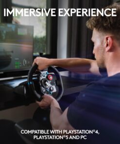 Logitech G29 Driving Force Racing Wheel and Floor Pedals, Real Force Feedback, Stainless Steel Paddle Shifters, Leather Steering Wheel Cover for PS5, PS4, PC, Mac - Black 22 71ZcAsaj6GL