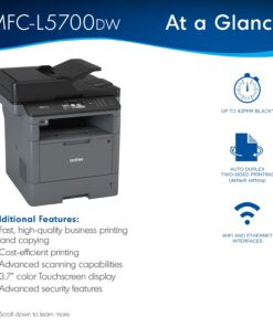 Brother Monochrome Laser Multifunction All-in-One Printer, MFC-L5700DW, Flexible Network Connectivity Old Model: MFC-L5700DW 12 71Zd9xIEsBL