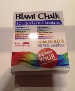 Blami Arts Liquid Chalk Markers Washable -14 Ink Pens & Extra Gold and Silver Colors - Chalkboard Labels Pack Included Non Toxic - Reversible Tips and Erasing Sponge included 14-pack multi-colors 37 71ZdzsJymL 1