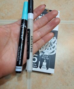 ARTISTRO White Paint Pen for Rock Painting, Stone, Ceramic, Glass, Wood, Tire, Fabric, Metal, Canvas. Set of 5 Acrylic Paint White Marker Water-based Extra-fine Tip 5 Extra-Fine White 28 71Zhb8kf9kL