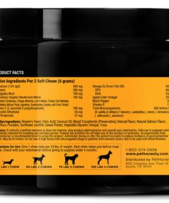 Pet Honesty Dog Allergy Relief Immunity - Dog Allergy Chews, Probiotics for Dogs, Seasonal Allergies, Skin and Coat Supplement, Allergy Itch Relief for Dogs (Salmon) Salmon Single 30 71Ziez9T L