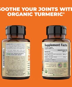 Turmeric Curcumin & Black Pepper Extract. High Absorption Joint Support Supplement with Bioperine. 95% Curcuminoids. Antioxidant Turmeric Supplement for Inflammation Balance & Immune Support. 1200mg Turmeric 1200mg 24 71Zj5UCOivL