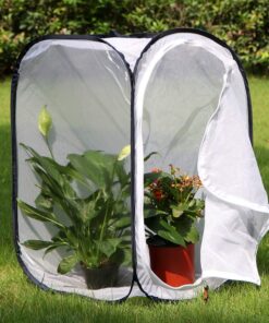 RESTCLOUD Insect and Butterfly Habitat Cage Terrarium Pop-up 23.6 Inches Tall White With Black 15.7 x 15.7 x 23.6 inches 21 71ZkmhJhXwL