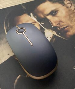 VssoPlor Wireless Mouse, 2.4G Slim Portable Computer Mice with Nano Receiver for Notebook, PC, Laptop, Computer (Black and Gold) Black and Gold 30 71ZlkxBnX L