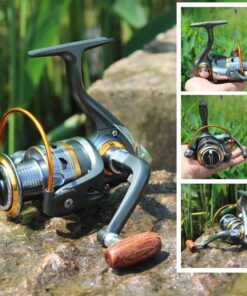 Sougayilang Spinning Fishing Reels with Left/Right Interchangeable Collapsible Wood Handle Powerful Metal Body 5.2:1/5.1:1 Gear Ratio Smooth 11BB for Inshore Boat Rock Freshwater Saltwater Fishing DK3000 27 71ZlrTL9lSL