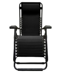 Caravan Sports Zero Gravity Outdoor Portable Folding Camping Lawn Deck Patio Pool Recliner Lounge Chair for Adults, Adjustable Headrest, Black 22 71ZnwP8EDvL