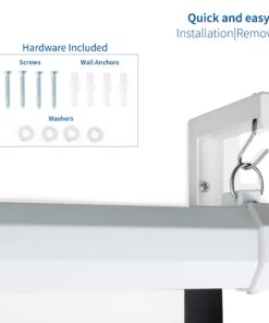 Alternative view of VIVO Wall Hanging 6" Adjustable L-Bracket Mount Plate Hook Kit for Projector Screens (MOUNT-PS01) White