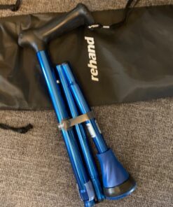 REHAND Walking Cane - Foldable, Adjustable, Collapsible Walking Canes for Men & Women, Pivot Tip, with Travel Bag | Walking Sticks for Seniors & Adults Ocean Blue 102 71ZoG9VlZgL