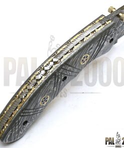 PAL 2000 KNIVES Sagt-9032, Custom Handmade Damascus Steel Folding Pocket Knife - Damascus Handle 12 71Zp2ZmrdL