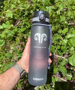 Embrava Best Sports Water Bottle - 32oz Large - Fast Flow, Flip Top Leak Proof Lid w/One Click Open - Non-Toxic BPA Free & Eco-Friendly Plastic - For Men & Women Gray 39 71ZpDFpGeGL 1