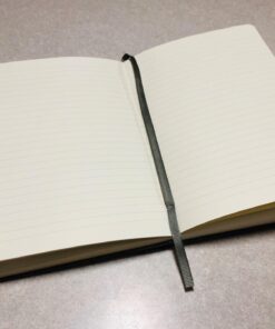 Thick Classic Notebook with Pen Loop - A5 College Ruled Hardcover Writing Notebook with Pocket + Page Dividers Gifts, Banded, Large, 180 Pages, 8.4 x 5.7 in Gray 40 71ZpSgzMTEL