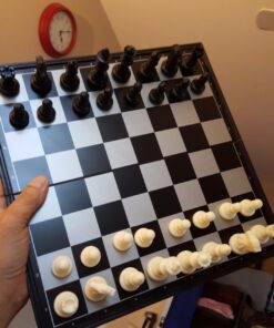 Yellow Mountain Imports Medium 2-in-1 Travel Magnetic Chess & Checkers Board Game Set - 12.5 Inches - Portable, Folding & Travel Perfect 44 71Zpzb5DSoL