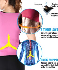 NonEcho Women Sauna Body Shaper Sweat Suit Sleeve Spa Cami Hot Neoprene Slimming Workout Vest Waist Trainer Top Pink2 X-Large 11 71Zq0GNjroL