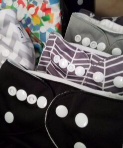 Nora's Nursery Baby Cloth Pocket Diapers Bamboo Inserts 1 Wet Bag 7 Pack B&W Unisex 2 35 71ZqMnDKGL