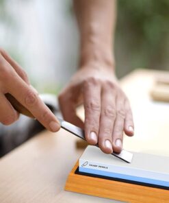 Sharp Pebble Premium Whetstone Knife Sharpening Stone 2 Side Grit 1000/6000 Waterstone- Whetstone Knife Sharpener- NonSlip Bamboo Base & Angle Guide 29 71ZqonCHOfL 2