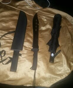 BLACK LEGION Jungle Hunter Machete with Nylon Sheath and Lanyard Cord - Stainless Steel Blade, Sawback Blade Spine, Non-Reflective Black Coating, ABS Handle - Hacking and Chopping Tool - 25" Length 12 71ZsO 0K4 L