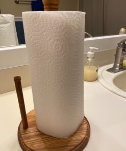 Home Basics Pine Countertop Paper Towel Holder Rustic Kitchen Paper Towels Holder | with Tear-Arm and Rounded Base for Stability 23 71ZsSfrMrRL