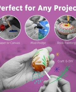 Artlicious Paint Brushes - Acrylic Paint Set and Detail Paint Brushes for Kids - Use with Craft, Watercolor, Oil, Gouache Paints, Face Art, Washable Paints, Miniature Detailing and Rock Painting 10 Pack 21 71Zst2C2gJL