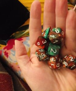 QMay DND Dice Set with 6 Pattern Dice Bag, 42 Pieces, 6 Sets Double - Colors Polyhedron Great for Dungeons and Dragons RPG MTG Table Games 6 sets-42pcs 39 71ZvOmMcNUL