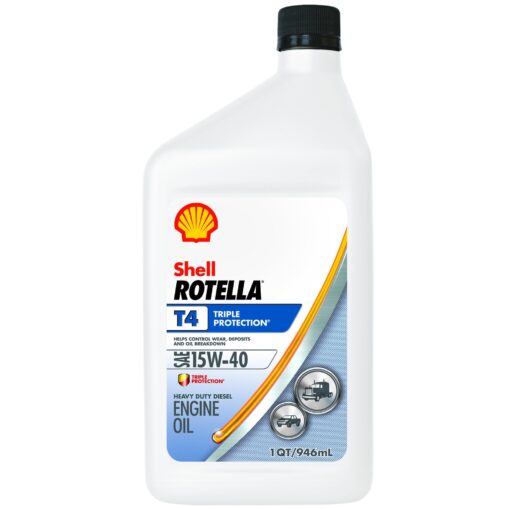 Rotella 550045140-6PK T4 Triple Protection Motor Oil (15W-40 CJ4), 6 Pack, 1 Quart 1 Quart, Pack of 6 New Formulation